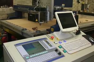 View of the CNC machine with scanner attached